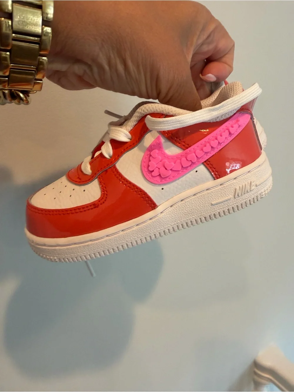 Toddler Nike Force 1 LV8 Valentine’s Day Shoes Size 8C